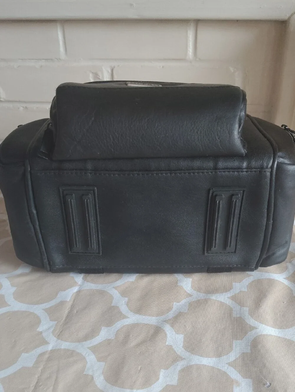 HI-PRO Genuine Leather Camcorder Camera Bag Vintage 90s Black 2092